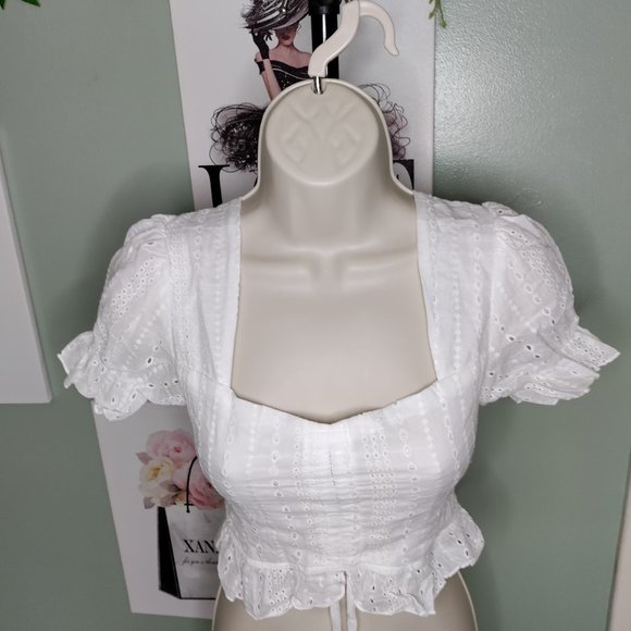 White Crop Top - Picture 3 of 7